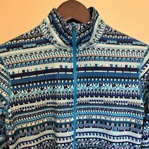 Nike Pro Dri-Fit 1/2 Zip Training Pullover Long Sleeve turquoise pattern